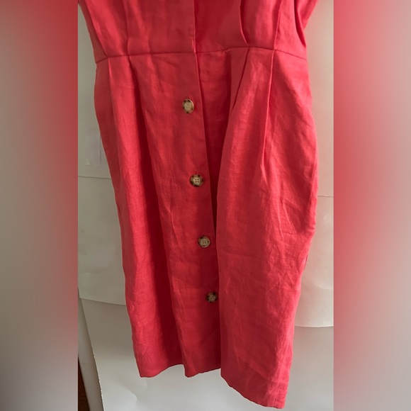 New Brooks Brothers Salmon Belted Linen Dress with Belt Size 10 - Picture 15 of 16